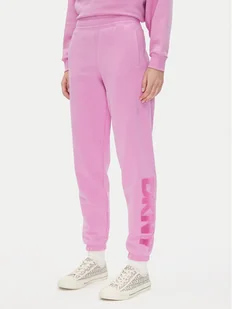 DKNY Spodnie dresowe DP5P3585 Różowy Regular Fit - Spodnie sportowe damskie - miniaturka - grafika 1