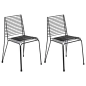 Fotele i krzesła ogrodowe - BELIANI Zestaw 2 krzeseł ogrodowych CHIEVE Metal Czarny - miniaturka - grafika 1