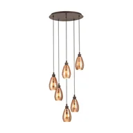 Lampy sufitowe - Eglo SIRACUSA Lampa Wisząca Brązowy 6-punktowe Design Obszar wewnętrzny SIRACUSA Czas dostawy od 10-14 dni roboczych 39508 - miniaturka - grafika 1