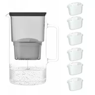 Dzbanki filtrujące - Wessper AquaMax Crystalline 2,5L Czarny szklany dzbanek filtrujący z 6 wkładami - miniaturka - grafika 1