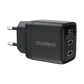 Ładowarki do telefonów - Ładowarka sieciowa GAN USB-C-USB-C Choetech PD6051 (czarna) - miniaturka - grafika 1