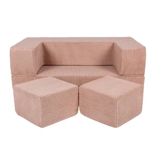 Sofa dziecięca Aesthetic Cube Sofa Pudrowy róż - Fotele i pufy dla dzieci - miniaturka - grafika 1