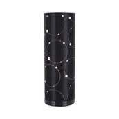 Lampy stojące - Ideus Stojąca LAMPA stołowa LARYSA 03807 ceramiczna LAMPKA abażurowa tuba kółka czarna __code-66241 - miniaturka - grafika 1