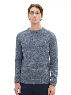 TOM TAILOR sweter męski, 32741 - Green Blue Mouline, L - Swetry męskie - miniaturka - grafika 1
