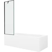Wanny - Mexen Vega wanna prostokątna 160 x 70 cm z obudową i parawanem 1-skrzydłowym 60 cm, czarny wzór - miniaturka - grafika 1