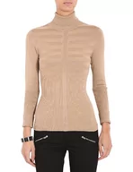 Swetry damskie - Morgan Sweter damski Pull Fin Col Roulé Mentos, brązowy (Camel), M - miniaturka - grafika 1