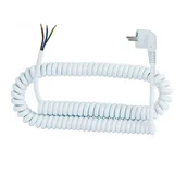 Pozostałe akcesoria sieciowe - Sznur przyłączeniowy spiralny - wtyczka kątowa 3x1,00 05VVH8-F biały - 3mb - miniaturka - grafika 1