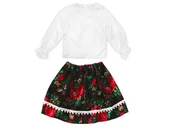 Dresy i komplety dla dziewczynek - ZESTAW KRAKOWIANKA BIAŁO-CZARNY 134-140 2el - miniaturka - grafika 1