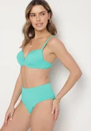 Stroje kąpielowe - Zielone Klasyczne Bikini Majtki Typu Figi i Biustonosz Natinela - miniaturka - grafika 1
