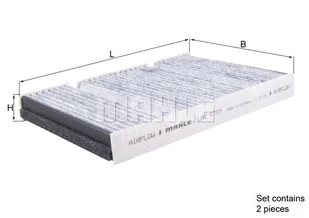 Filtr, wentylacja przestrzeni pasażerskiej Mahle LAK 1377/S - Filtry kabinowe - miniaturka - grafika 1