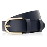 Paski - PASEK DAMSKI SKÓRZANY GRANATOWY 100 CM ZE ZŁOTĄ KLAMRĄ PAOLO PERUZZI PG-01-DBZ-100 - miniaturka - grafika 1