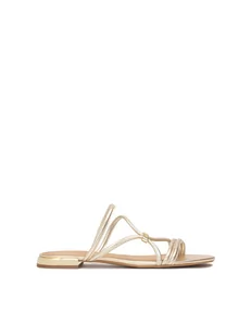 Złote klapki z możliwością noszenia jako sandały - Klapki i japonki damskie - miniaturka - grafika 1