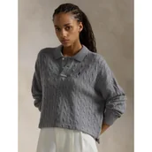 Swetry damskie - POLO RALPH LAUREN Wełniany sweter | Cropped Fit | z dodatkiem kaszmiru - miniaturka - grafika 1