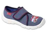 Buty dla chłopców - Trampki kapcie dziecięce chłopięce na rzepy granatowe Befado 974X519-29 - miniaturka - grafika 1