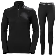 Pozostała odzież narciarska - Helly Hansen Lifa Merino Midweight H/Z, komplet damski, czarny - miniaturka - grafika 1