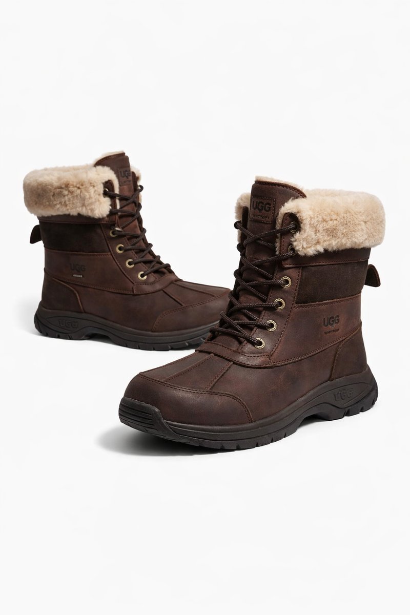 UGG ŚNIEGOWCE MĘSKIE BRĄZOWE SKÓRA NATURALNA OCIEPLANE 46 1I3A