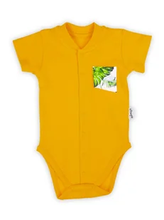 Niemowlęce body bawełniane z krótkim rękawem pomarańczowe Nicol,r.56 - Body dla niemowląt - miniaturka - grafika 1