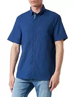 Koszule męskie - bugatti Męska koszula 9450-38330 z kołnierzykiem na guziki, granatowa-370, regularna, Marine-370, XL - miniaturka - grafika 1