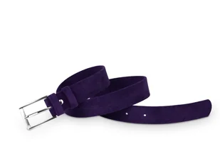 Pasek damski klasyczny fioletowy welur 3 cm - Paski - miniaturka - grafika 1