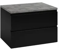 Szafki łazienkowe - Szafka łazienkowa wisząca czarna 60x50cm z blatem komoda łazienkowa - miniaturka - grafika 1