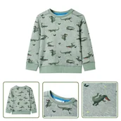 Bluzy dla dziewczynek - Bluza dziecięca - jasne khaki melanżowe - 128 - Bluza Dla Dziecka - miniaturka - grafika 1