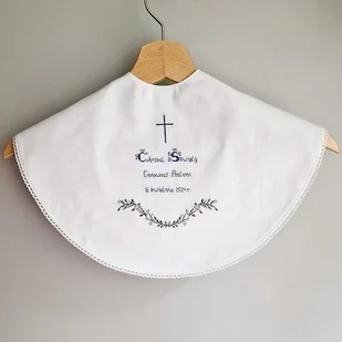 Szatka do chrztu z personalizacją i gałązką - Pamiątka Chrztu Świętego - miniaturka - grafika 1