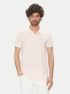 Koszulki męskie - Tommy Jeans Polo DM0DM20676 Różowy Slim Fit - miniaturka - grafika 1