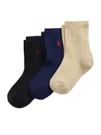 Skarpetki dla dzieci - Polo Ralph Lauren Zestaw 3 par wysokich skarpet dziecięcych 443979301001 Kolorowy - miniaturka - grafika 1