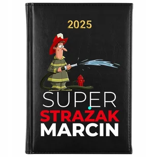 KALENDARZ TERMINARZ CZARNY NOTES PLANER A5 2025 Prezent dla STRAŻAKA WZÓR - Notesy i bloczki - miniaturka - grafika 1