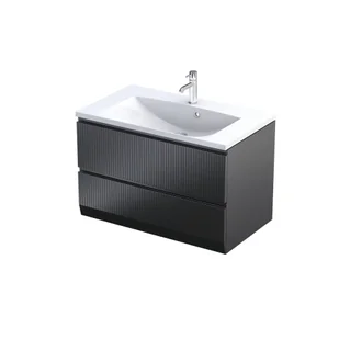 Szafka łazienkowa pod umywalkę Oristo Brylant 80 cm czarny mat OR36-SD2S-80-8R - Szafki łazienkowe - miniaturka - grafika 1