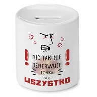 Skarbonki - Skarbonka Dla Tomka na Urodziny Idealny Prezent z Nadrukiem ze Zdjęciem + Opakowanie na prezent (wzór 02) - miniaturka - grafika 1