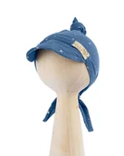 Czapeczki dla niemowląt - BABY 01346 Muślinowa Chustka Gwiazdki Granat - miniaturka - grafika 1