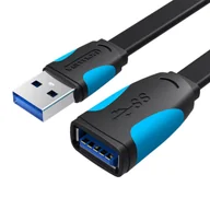 Kable komputerowe i do monitorów - Płaski przedłużacz USB3.0 Vention VAS-A13-B150 1,5m czarny - miniaturka - grafika 1