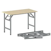 Stoły i stoliki do biura - B2B Partner Stół konferencyjny FAST READY z srebrnoszarym stelażem, 1100 x 500 x 750 mm, brzoza 499241 - miniaturka - grafika 1