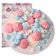 Dodatki do ciast w proszku - Posypka ozdoby na tort bezy dekoracje urodzinowe kolorowe beziki mix 60g - miniaturka - grafika 1