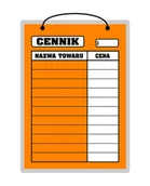 Tablice BHP - Tablica laminowana A4 - cennik pomarańcz. - miniaturka - grafika 1