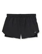 Spodenki damskie - Nike Damskie szorty W Nk Flx 2 w 1 Woven Plus czarny czarny 1X - miniaturka - grafika 1
