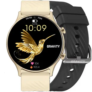 Gravity GT19-8 Czarny, Beżowy - Smartwatch - miniaturka - grafika 1