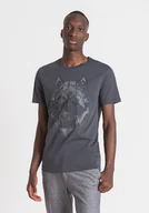 Koszulki męskie - T-Shirt Męski Antony Morato Slim Fit Czarny - Xxl - miniaturka - grafika 1