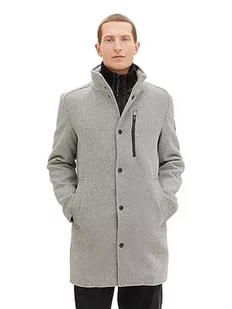 TOM TAILOR Męski płaszcz wełniany 1037349, 30507-Light Stone Grey Wool Twill, XXL, 30507 - Light Stone Grey Wool Twill, XXL - Płaszcze męskie - miniaturka - grafika 1