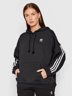Bluzy sportowe damskie - Adidas Bluza adicolor Classics H37799 Czarny Oversize - miniaturka - grafika 1