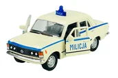 Samochody i pojazdy dla dzieci - WELLY FIAT 125P MILICJA BIAŁY 1:34 SAMOCHÓD NOWY METALOWY MODEL - miniaturka - grafika 1