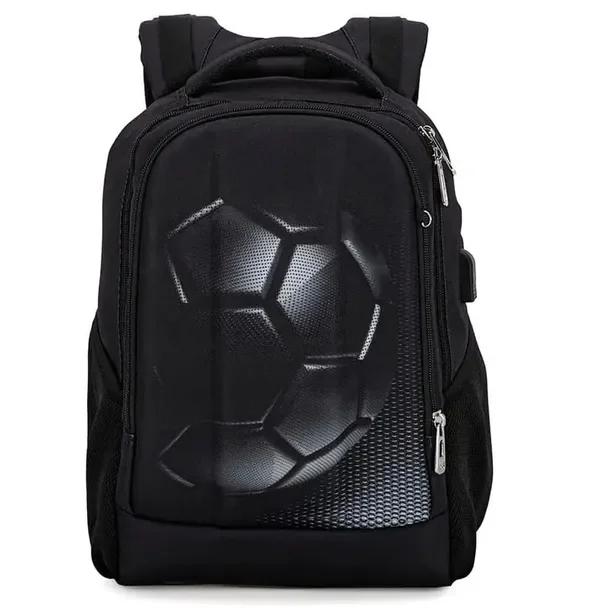 PLECAK SZKOLNY TORNISTER USB piłka football (D085)
