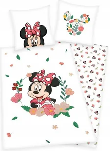 Pościel Flanelowa Myszka Minnie 140X200 Mini Bawełna Biała Kwiaty Dziecka - Pościel dla dzieci - miniaturka - grafika 1