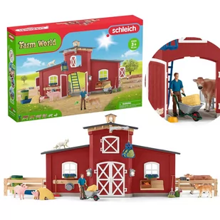 Schleich Farm World - Duża stodoła ze zwierzętami i akcesoriami, zestaw figurek 3+ - Figurki dla dzieci - miniaturka - grafika 1