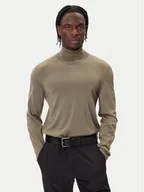 Swetry męskie - BOSS Golf Musso-P 50468262 Brązowy Slim Fit - miniaturka - grafika 1