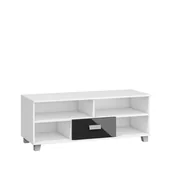 Szafki RTV - Stolik RTV SOL-06 Solo MebloCross Biały Mat / Czarny Połysk - miniaturka - grafika 1