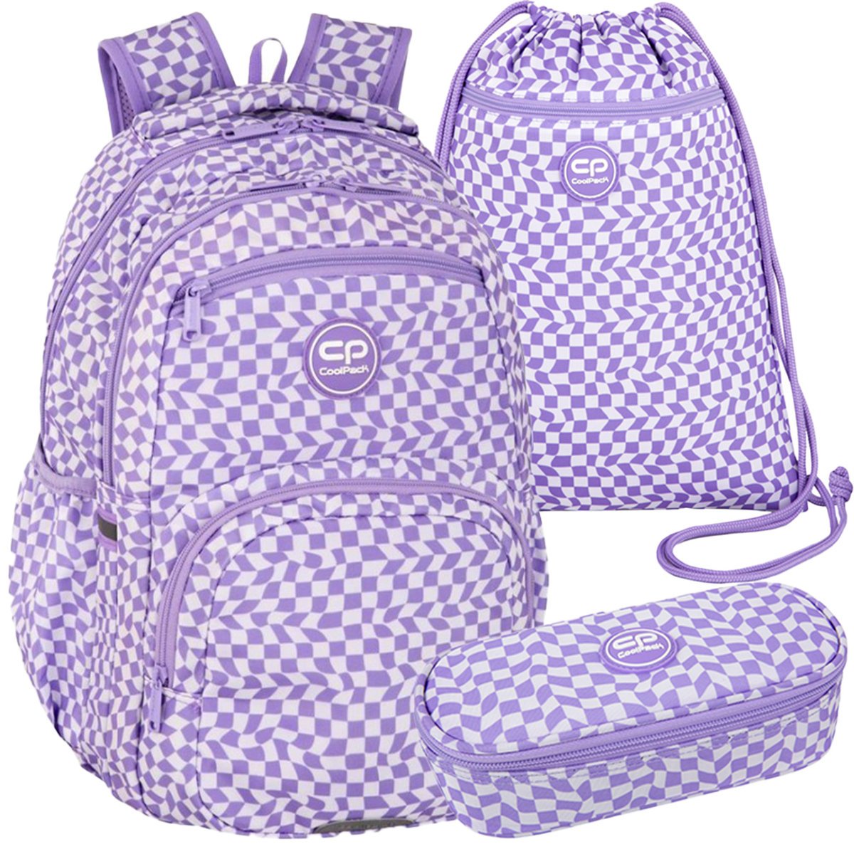 Zestaw 3-elementowy do klasy 4-8 plecak piórnik worek Coolpack Kratka