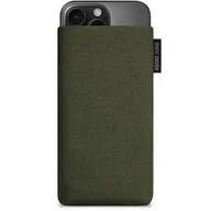 Etui i futerały do telefonów - Adore June Klasyczne oliwkowo-zielone etui kompatybilne z iPhone 16 Pro 2024, etui na telefon komórkowy z wytrzymałego materiału Cordura z efektem czyszczenia wyświetlacza, wyprodukowano w Europie - miniaturka - grafika 1