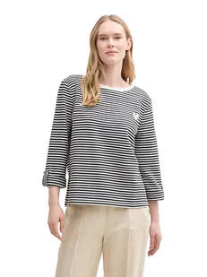 Tom Tailor Koszulka w kolorze granatowo-białym - Koszulki i topy damskie - miniaturka - grafika 1